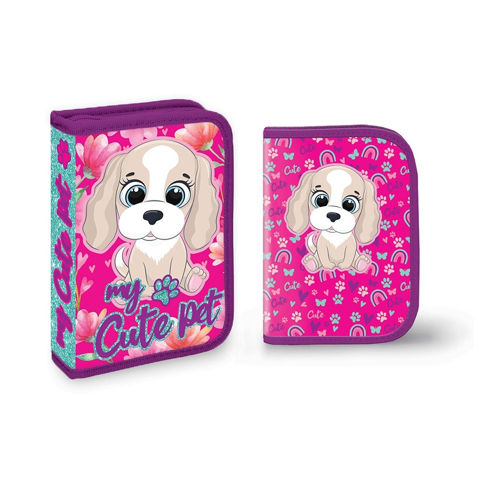 Penar imprimeu catelus, echipat, 1 fermoar, 2 extensii, material textil, 30 piese - imagine 3